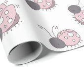 Papier Cadeau Baby shower Sweet Rose Lady Bugs (Coin rond)