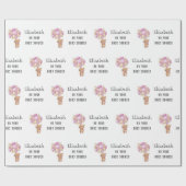 Papier Cadeau BABY SHOWER Teddy Bear Balloon thème personnalisé (Plat)