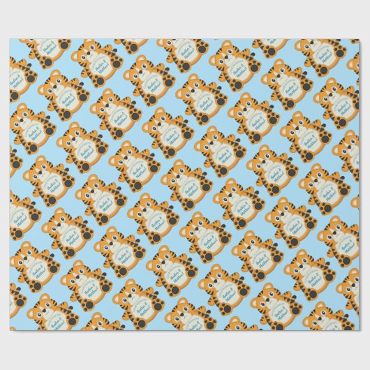 Papier Cadeau Baby shower tigre (Plat)