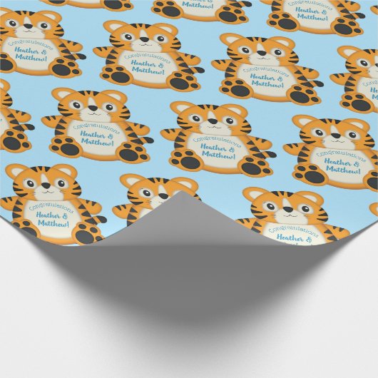 Papier Cadeau Baby shower tigre (Coin)