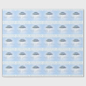 Papier Cadeau Baby shower Umbrella Blue Boy Wrapper Papier (Plat)