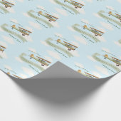 Papier Cadeau Baby shower Vintage de l'avion (Coin)