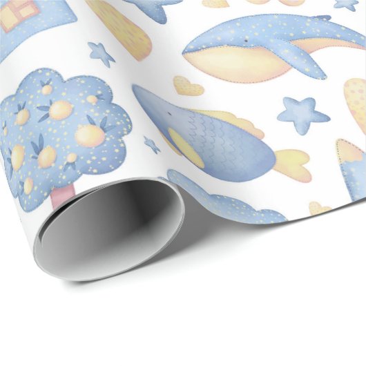 Papier Cadeau Baby themed wrapping paper (Coin rond)