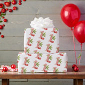 Papier Cadeau Baby's Cherry First Red Gingham Birthday