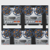 Papier Cadeau Bac à bande de bobine vintage (Plat)