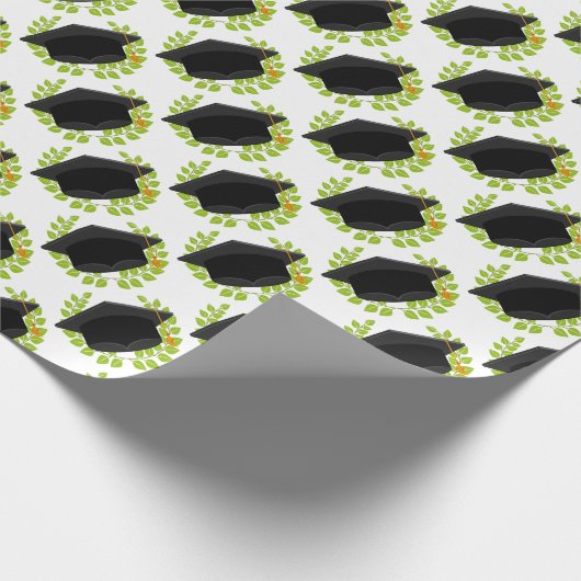 Papier Cadeau Bac de graduation avec feuillage (Coin)