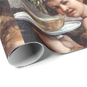 PAPIER CADEAU BACCHUS, RAISINS ET VIN BLANC (Coin rond)