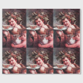 PAPIER CADEAU BACCHUS, RAISINS ET VIN ROSE (Plat)