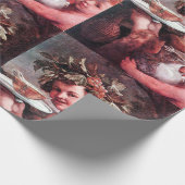 PAPIER CADEAU BACCHUS, RAISINS ET VIN ROSE (Coin)