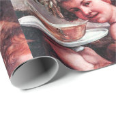 PAPIER CADEAU BACCHUS, RAISINS ET VIN ROSE (Coin rond)