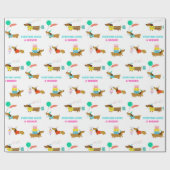 Papier Cadeau Bachelorette Wiener et Dachshund Boîte à thème (Plat)