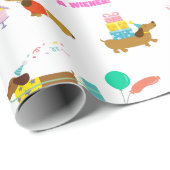 Papier Cadeau Bachelorette Wiener et Dachshund Boîte à thème (Coin rond)