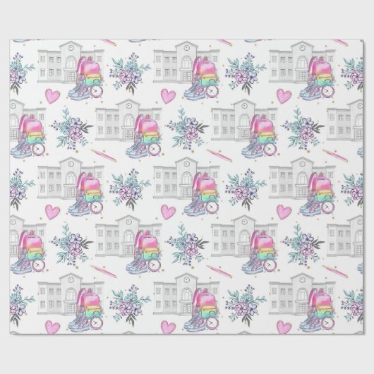 Papier Cadeau Back to School Pattern (Plat)