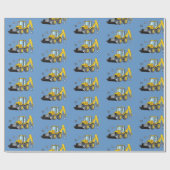 Papier Cadeau Backhoe dans la neige (Plat)