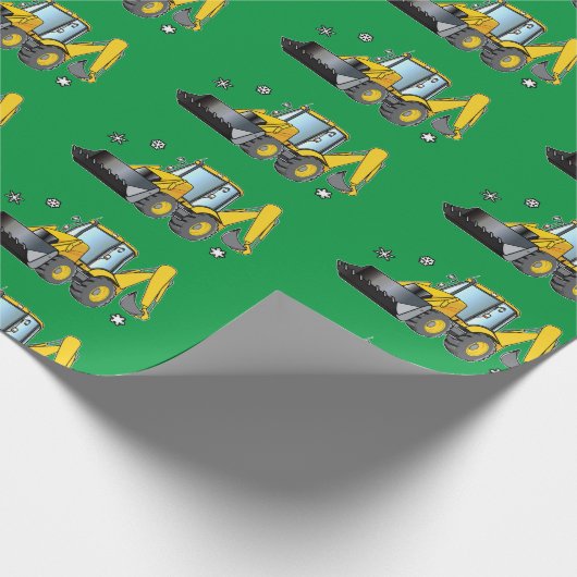 Papier Cadeau Backhoe dans le papier d'enveloppement de neige (Coin)