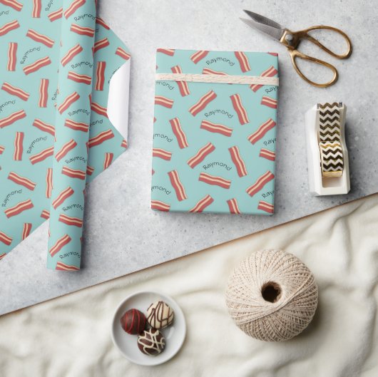Papier Cadeau Bacon Ajouter un nom Papier d'emballage (Artisanat)