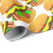 Papier Cadeau Bacon Cheeseburger (Coin rond)