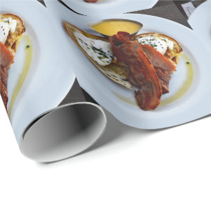 Papier Cadeau Bacon Et Oeufs Sur Le Pain Coeur Amoureux,
