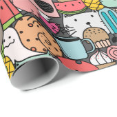 Papier Cadeau Bactères adorables (Coin rond)