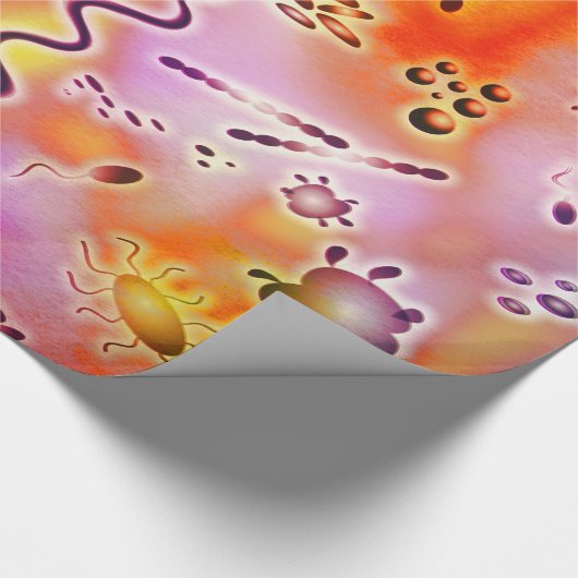 Papier Cadeau Bactéries colorées (Coin)