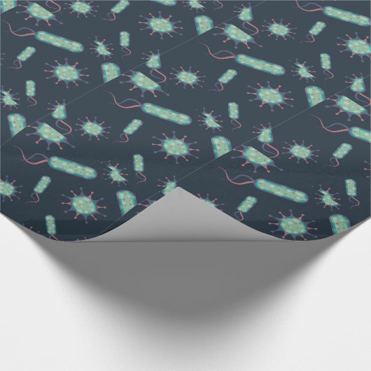 Papier Cadeau Bactéries sous le microscope (Coin)
