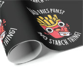 Papier Cadeau Bad Fries Puns No Starch Thon Pun Dark BG (Coin rond)