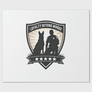 Papier Cadeau Badge de police K9 vintage Loyalty Beyond Words Ve
