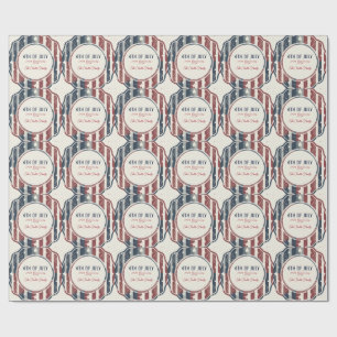 Papier Cadeau Badge patriotique vintage Americana du 4 juillet
