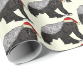 Papier Cadeau Badger de miel de Noël Badass Père Noël (Coin rond)