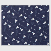 Papier Cadeau Badminton Rackets et Shuttlecocks Thème sportif (Plat)