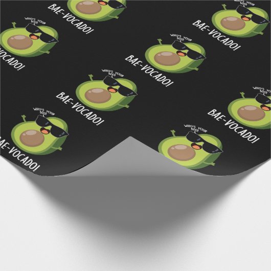 Papier Cadeau Bae-vocado Drôle Avocado Pun Dark BG (Coin)