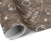 Papier Cadeau Bague de fiançailles mignonne avec motif de lumièr (Coin rond)