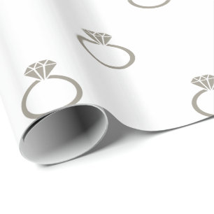 Papier Cadeau Bagues de fiançailles Aluminium Gris Argenté sur f