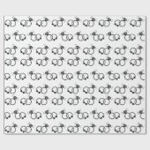 Papier Cadeau Bagues de mariage élégantes Noir et Blanc Sans cou (Plat)
