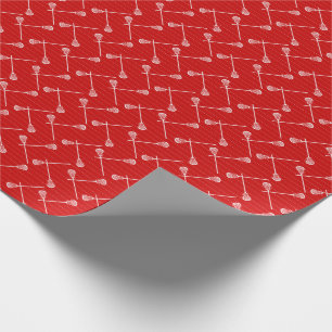 Papier Cadeau Baguette blanche de crosse rouge