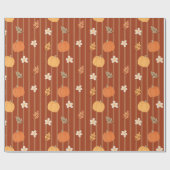 Papier Cadeau Baguette d'automne sans couture Citrouille et Feui (Plat)