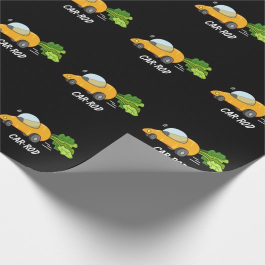 Papier Cadeau Baguette de voiture Funny Carott Pun Dark BG (Coin)