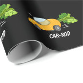 Papier Cadeau Baguette de voiture Funny Carott Pun Dark BG (Coin rond)