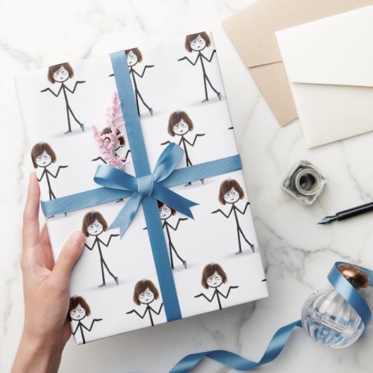 Papier Cadeau Baguette Figure Girl avec Baskets (Cadeaux)