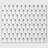 Papier Cadeau Baguette Figure Girl avec Baskets (Plat)