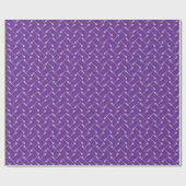 Papier Cadeau Baguettes blanches de crosse violet à motif (Plat)