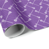 Papier Cadeau Baguettes blanches de crosse violet à motif (Coin rond)