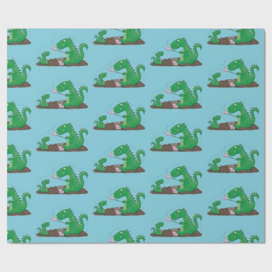 Papier Cadeau Baguettes mignonnes grillant des marshmallows dess (Plat)