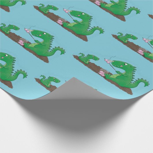 Papier Cadeau Baguettes mignonnes grillant des marshmallows dess (Coin)