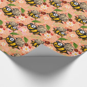 Papier Cadeau Baie marrante - orange clair (Coin)