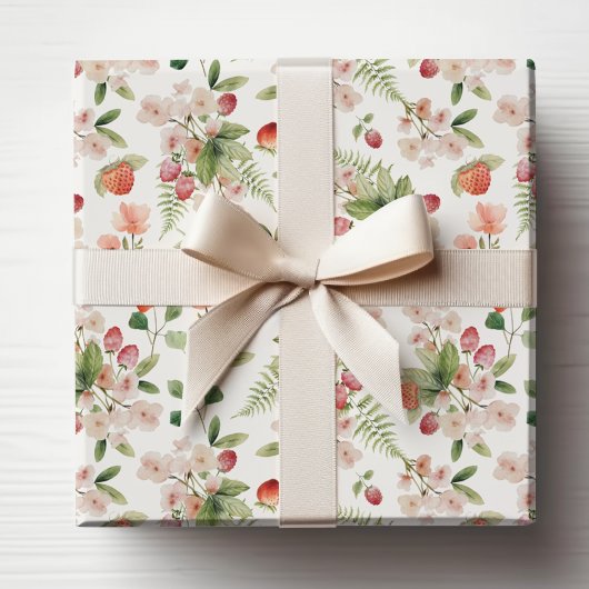 Papier Cadeau Baies à l'aquarelle