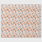 Papier Cadeau Baies, aquarelle feuille, illustration d'encre, co (Plat)