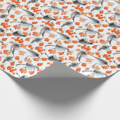 Papier Cadeau Baies, aquarelle feuille, illustration d'encre, co (Coin)