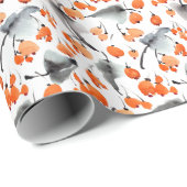 Papier Cadeau Baies, aquarelle feuille, illustration d'encre, co (Coin rond)