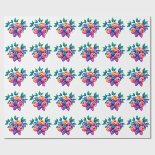 Papier Cadeau Baies colorées (Plat)